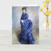 Blue Lady Parisienne Renoir Impressionist Paint Karte (Gelbe Blume)