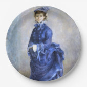 Blue Lady Parisienne Renoir Impressionist Paint Pappteller (Vorderseite)