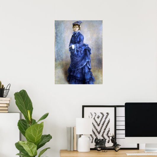 Blue Lady Parisienne Renoir Impressionist Paint Poster (Heimbüro)