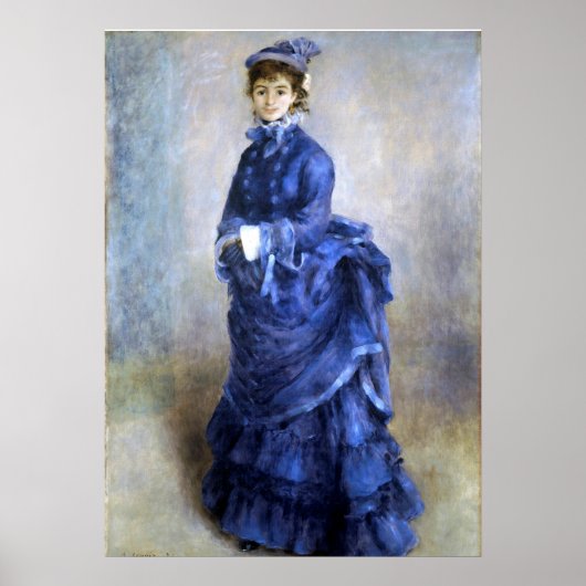 Blue Lady Parisienne Renoir Impressionist Paint Poster (Vorne)