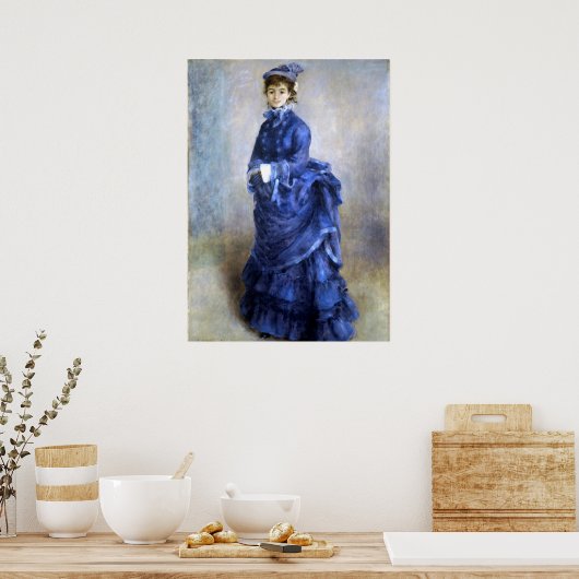 Blue Lady Parisienne Renoir Impressionist Paint Poster (Küche)