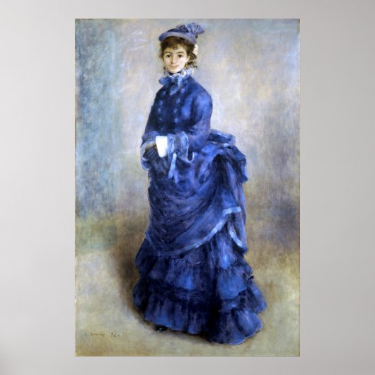 Blue Lady Parisienne Renoir Impressionist Paint Poster (Vorne)