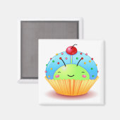 Blue Ladybug Cupcake Magnet (Vorderseite/Rückseite)