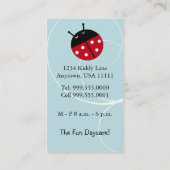 Blue Ladybug Daycare Business Card Visitenkarte (Rückseite)