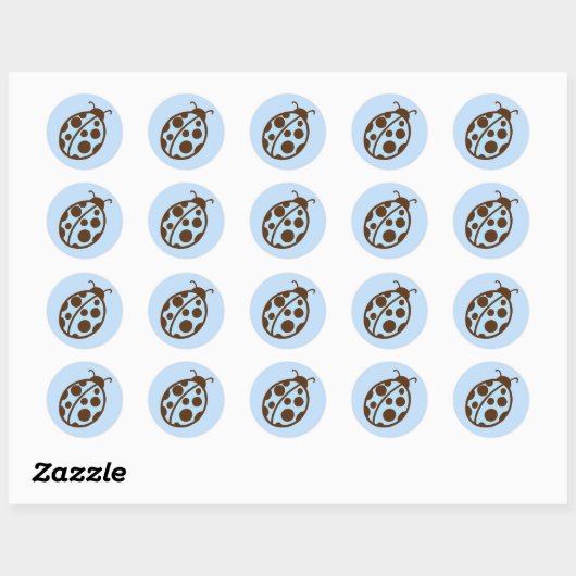 Blue Ladybug Party Stickers (Blatt)