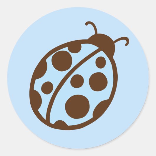 Blue Ladybug Party Stickers (Vorderseite)