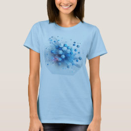 Blue Ladys Hexagon Design T - Shirt