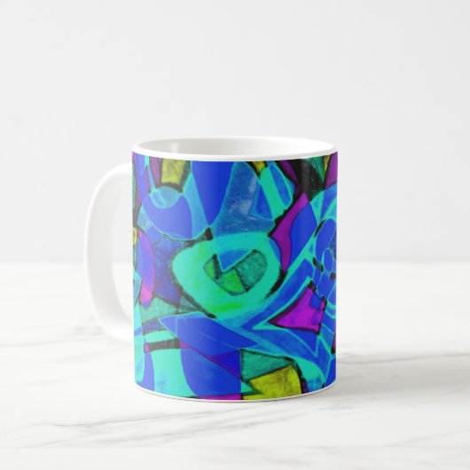 "blue lagoon" abstract coffee mug kaffeetasse (Vorderseite Links)