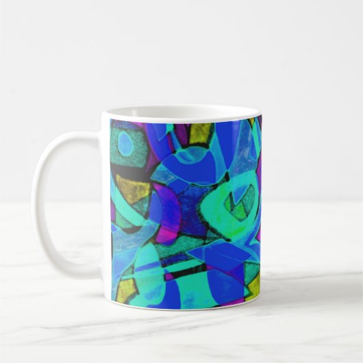 "blue lagoon" abstract coffee mug kaffeetasse (Links)