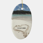 Blue Lagoon, Bahamas - Im Sand Gezeichnet Herz Keramik Ornament (Rechts)