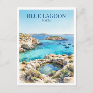 Blue Lagoon, Comino Mġarr Malta Reise Souvenir Postkarte