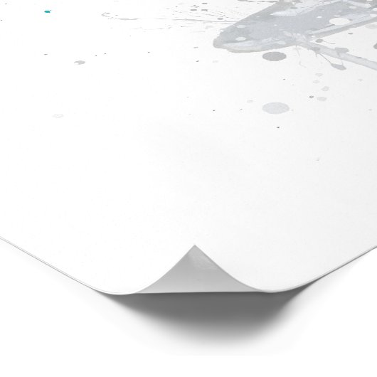 Blue Lagoon ‘Coupe’ Cocktail Poster (Ecke)