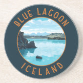 Blue Lagoon Island Distressed Circle Getränkeuntersetzer (Vorne)