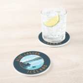 Blue Lagoon Island Distressed Circle Getränkeuntersetzer (Seite)