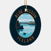 Blue Lagoon Island Distressed Circle Keramik Ornament (Rechts)