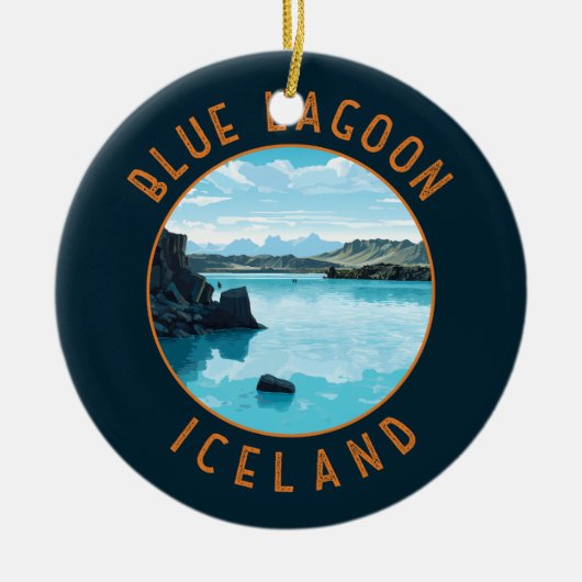 Blue Lagoon Island Distressed Circle Keramik Ornament (Vorne)