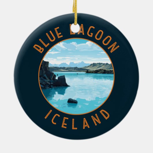 Blue Lagoon Island Distressed Circle Keramik Ornament (Hinten)