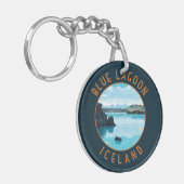 Blue Lagoon Island Distressed Circle Schlüsselanhänger (Vorderseite links)