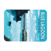 Blue Lagoon Island Reisen Vintag Magnet (Horizontal)
