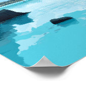 Blue Lagoon Island Reisen Vintag Poster (Ecke)