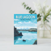 Blue Lagoon Island Reisen Vintag Postkarte (Stehend Vorderseite)