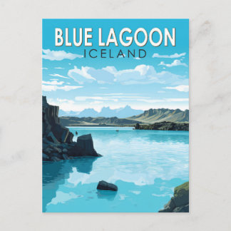 Blue Lagoon Island Reisen Vintag Postkarte
