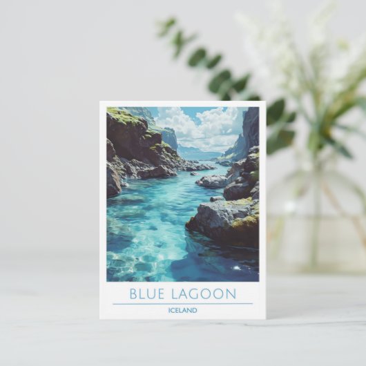 Blue Lagoon Island Travel Postkarte (Stehend Vorderseite)