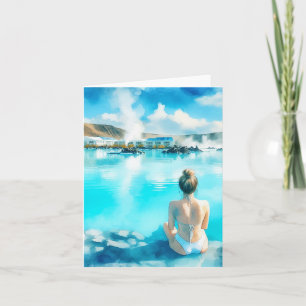 Blue Lagoon Island Watercolor Karte
