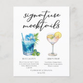 Blue Lagoon Lemon Drop Hochzeits-Mocktails-Menü (Vorderseite)