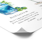 Blue Lagoon Lemon Drop Hochzeits-Mocktails-Menü Poster (Ecke)