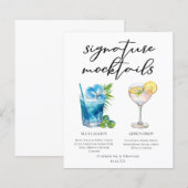 Blue Lagoon Lemon Drop Wedding Mocktails Menu (Vorne/Hinten)