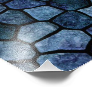 Blue Lagoon Midnight Cobbled Patchwork Terrazo Pat Fotodruck