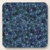 Blue Lagoon Midnight Cobbled Patchwork Terrazo Pat Getränkeuntersetzer (Vorderseite)