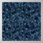 Blue Lagoon Midnight Cobbled Patchwork Terrazo Pat Poster (Vorne)