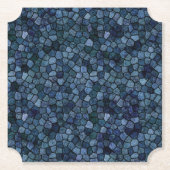 Blue Lagoon Midnight Cobbled Patchwork Terrazo Pat Untersetzer (Vorderseite)