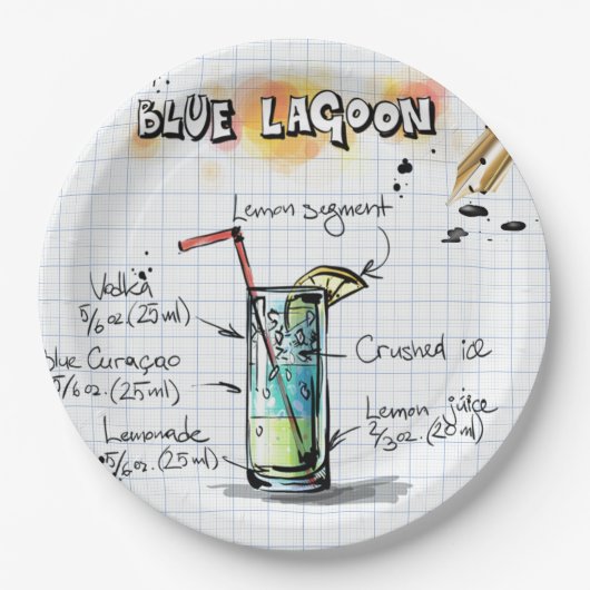 Blue Lagoon Pappteller (Vorderseite)