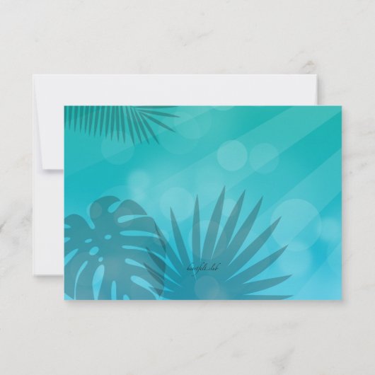 Blue Lagoon Response Cards Einladung (Rückseite)