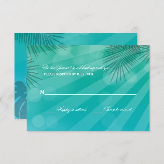 Blue Lagoon Response Cards Einladung (Vorne/Hinten)