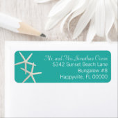 Blue Lagoon Starfish Couple Skinny Address Labels (Insitu)
