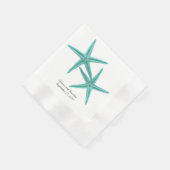 Blue Lagoon Starfish Couple Wedding Napkins Serviette (Ecke)