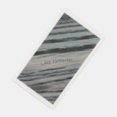 Blue Lake Blue Beige Black Diagonal Streifen Serviette (Ecke)