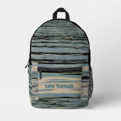 Blue Lake Blue Beige Black Wavy Streifen Bedruckter Rucksack (Vorderseite)