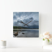 Blue Lake Clock Quadratische Wanduhr (Zuhause)
