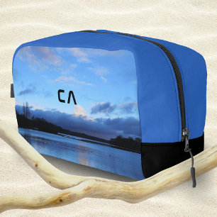 Blue Lake Foto Monogram Waschbeutel