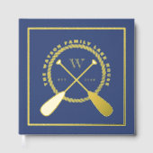 Blue Lake House Monogram Crossed Paddles Gästebuch (Vorderseite)