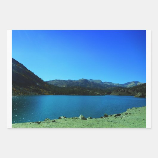 Blue Lake Mountain Decoupage Hochwertige Triade Geschenkpapier Set (Vorderseite 3)