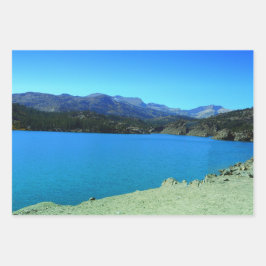 Blue Lake Mountain Decoupage Hochwertige Triade Geschenkpapier Set