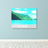 Blue Lake Tikatapu New Zealand Reiseausdruck Leinwanddruck (Insitu (Holzboden))