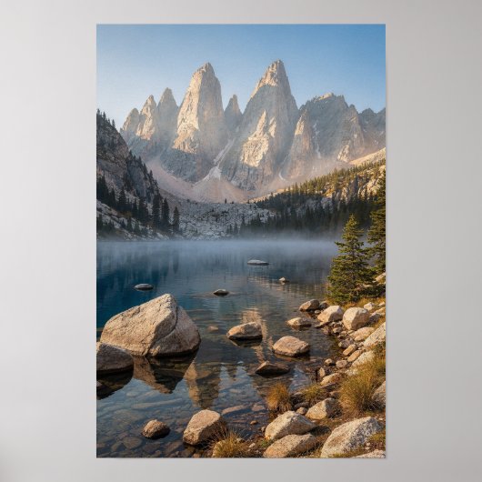 Blue Lake und Granit-Spitzen Poster (Vorne)