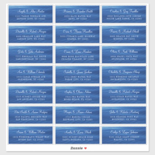 Blue Lake Water individuelle Hochzeitsplattform Aufkleber (Blatt)